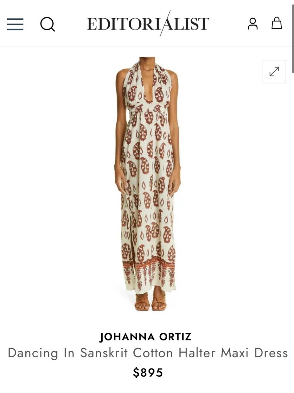 Johanna Ortiz Dancing In Sanskrit Cotton Halter Maxi Dress